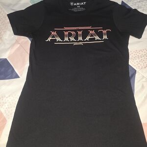 Ariat Black T-Shirt with Pink-to-Cream Ombre Logo